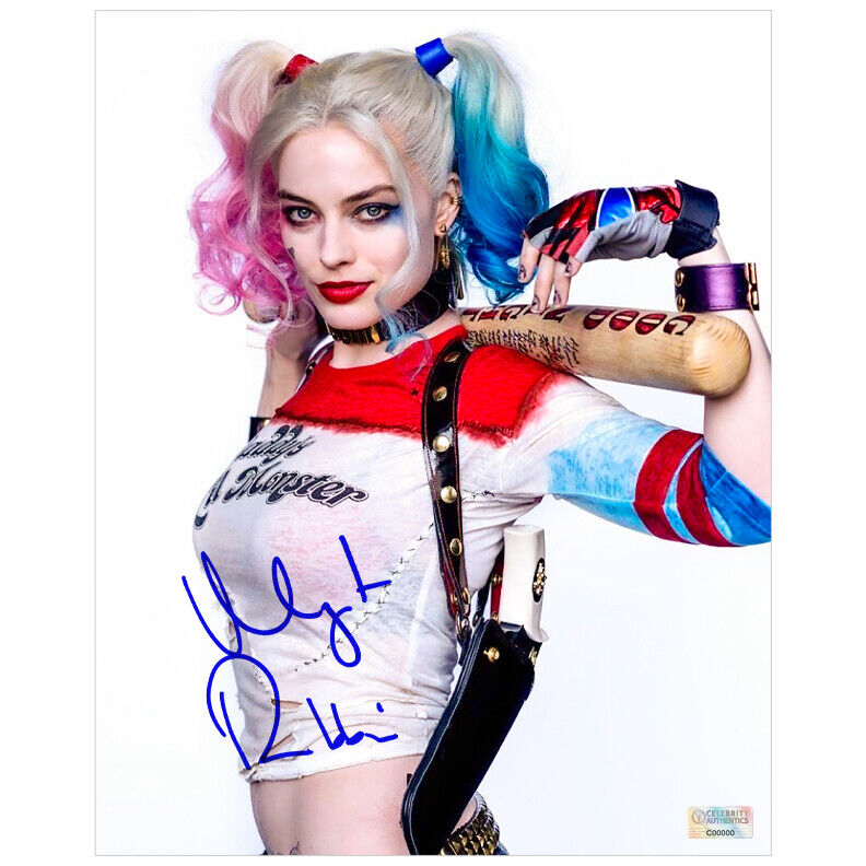 Margot Robbie Autographed Suicide Squad Harley Quinn 8×10 Promo Photo Poster painting