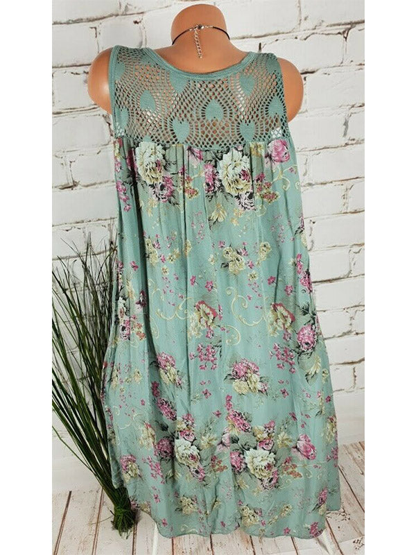 Women Half Sleeve V-neck Solid Color Dress