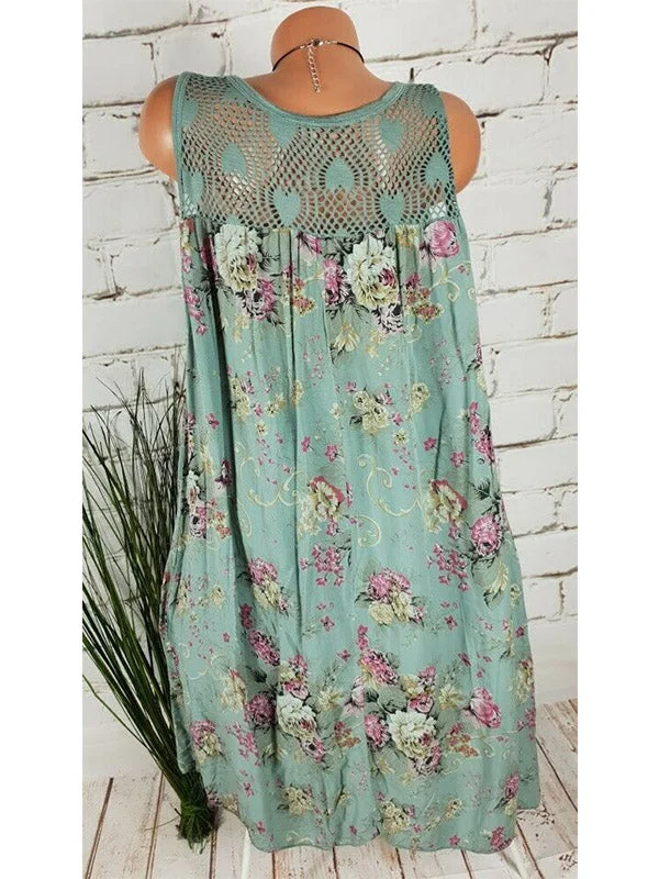 Women Half Sleeve V-neck Solid Color Dress