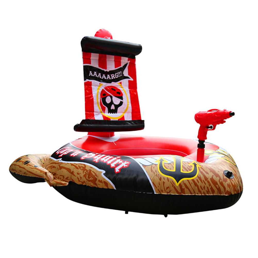 

Kid Inflatable Swimming Ring Baby Pirate Ship Seat Float Pool Water Gun Toy, 501 Original