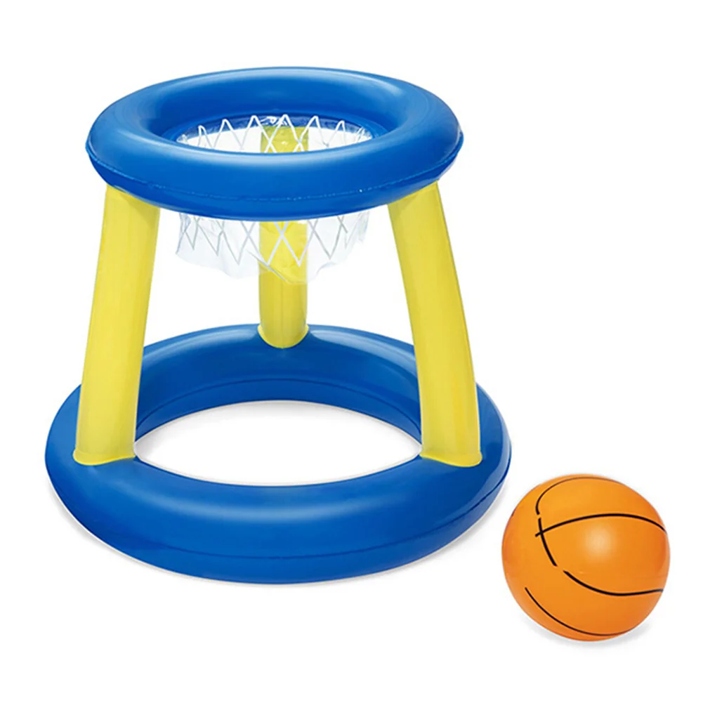 Summer Swimming Pool Inflatable Floating Ball Sports Basketball Hoop Sets For Kids Family Water Toys Game Play