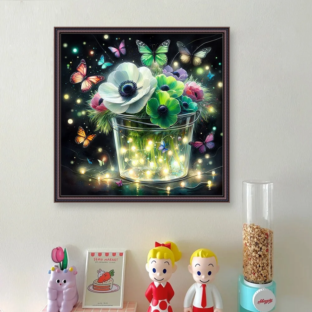 14CT Full Stamped Cross Stitch - Flower(Canvas|40*40CM)