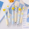 20PCS Blue Flower Plaid Cheese Egg Press On 0.7mm Gel Pens School Season Student Exam Writing Office Stationery Gift