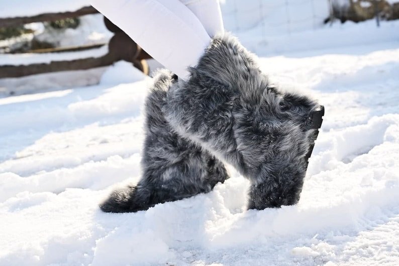 Genuine toscana fur high boots,mouton eskimo winter boots for women