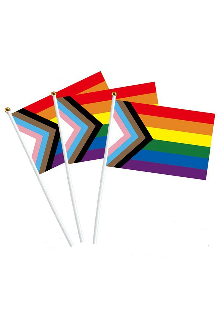 Rainbow Striped Print Square Shaped Flag