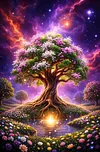 Luxury AB Velvet Diamond Painting Kit - Flowering Tree