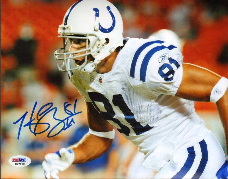 Hank Baskett Signed Colts Football 8x10 Photo Poster painting PSA/DNA COA Picture Autograph UNM