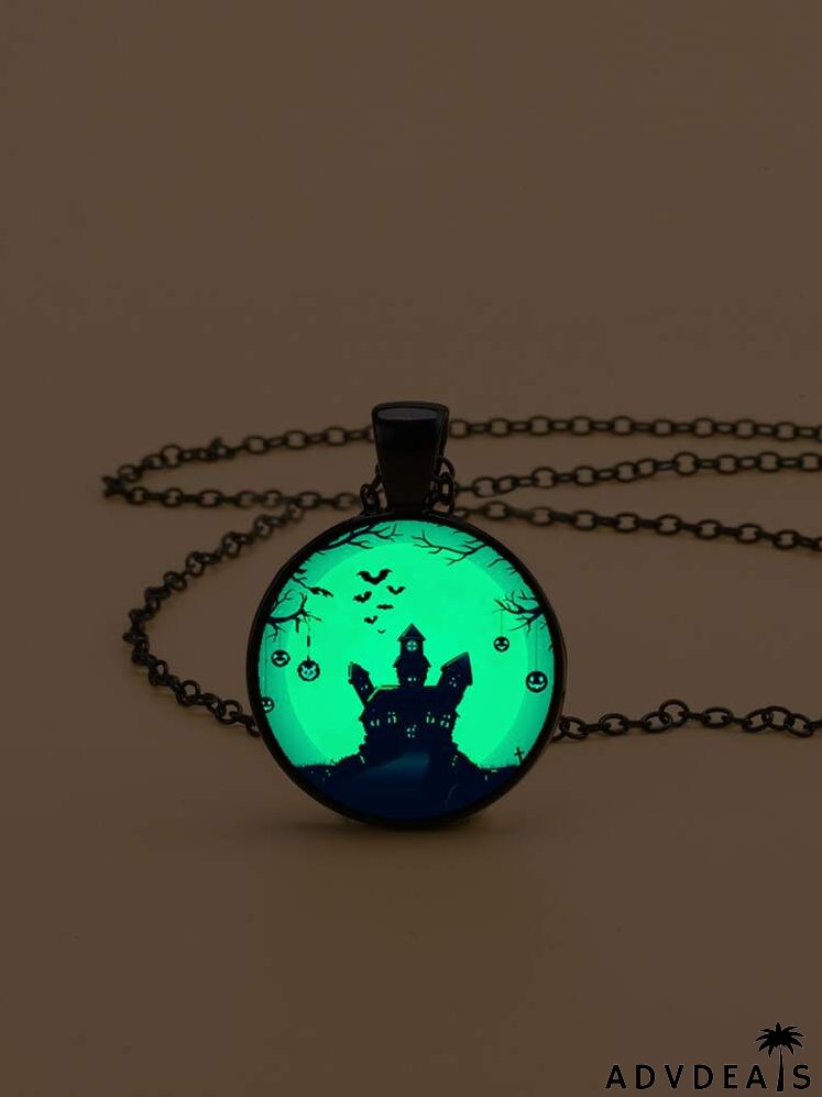 Halloween Round Pendant Necklace