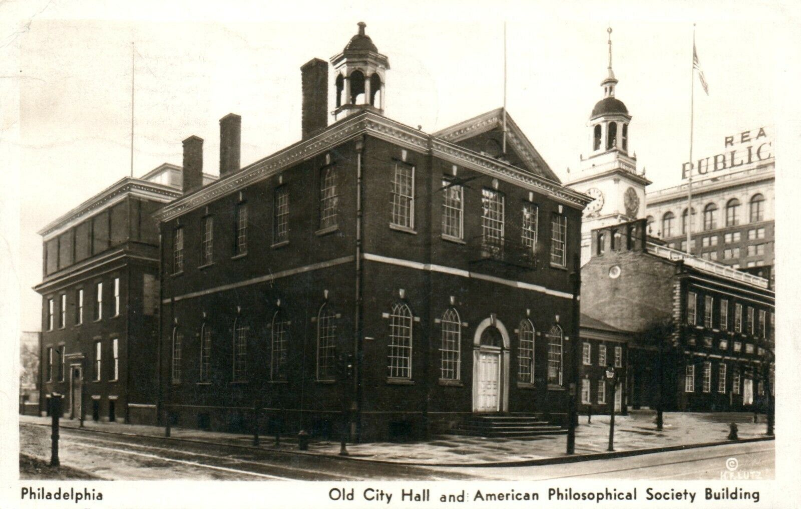 Philadelphia Old City Hall American Philosophical Soc. Real Photo Poster painting Postcard 1944