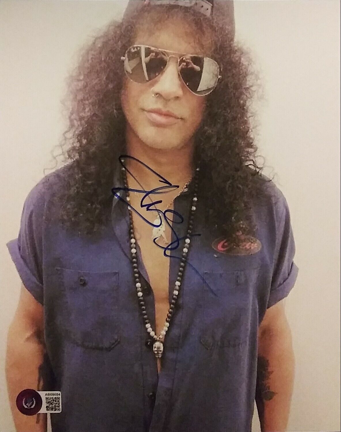 Slash - Guns and Roses - signed 8x10 COA Beckett