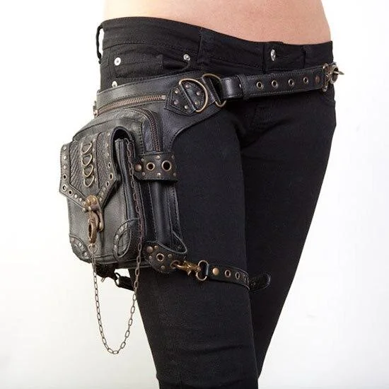 Vintage Bag Waist Packs Gothic Punk Occult Thigh Crossbody Bag