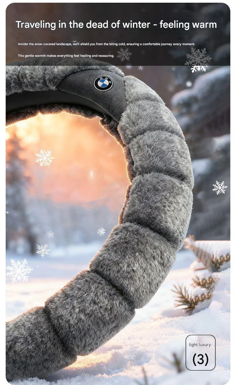 Winter Car Warm Plush Steering Wheel Cover