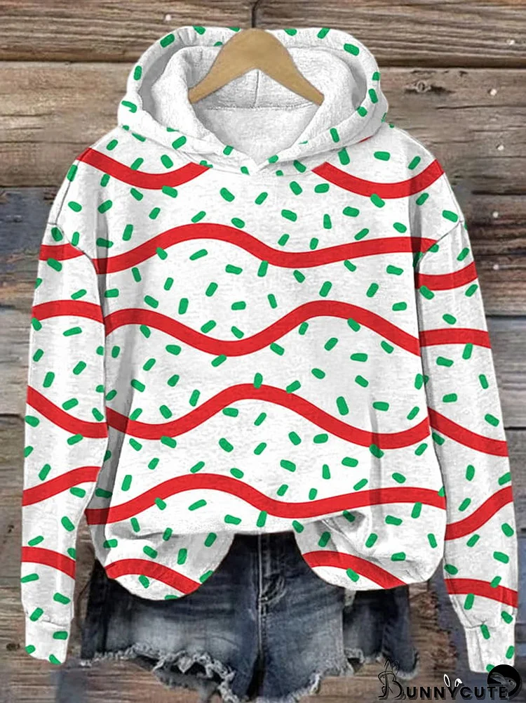 Women's Christmas Cake Print Sweatshirt