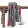 Red Black Pattern Autumn Winter Shawl Scarf