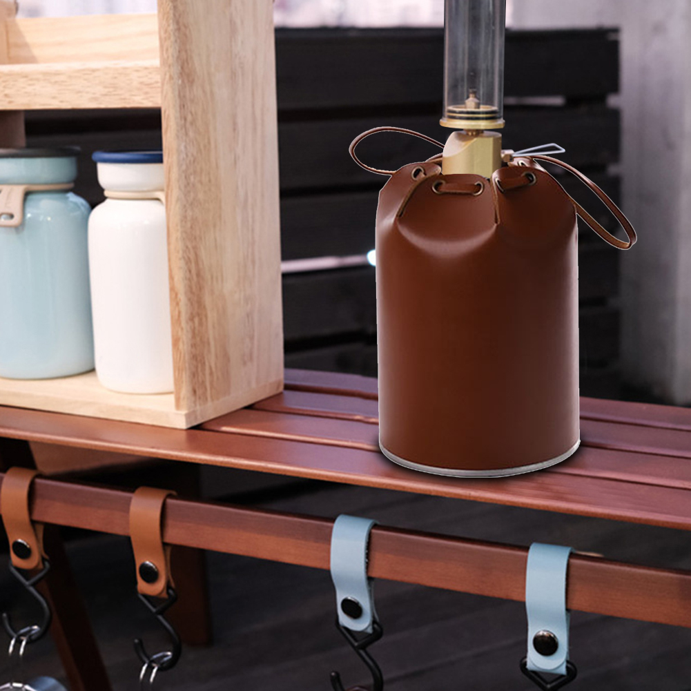 

Camping Gas Bottle Protective Cover Fuel Canister Bag Retro Leather Sleeve, 350*168mm, 501 Original