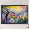 Girl in Monet Style-11CT Stamped Cross Stitch 70*50cm (Big Size)