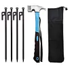 4Pcs Tent Pegs Unbreakable Camping Tent Stakes with Hammer for Camping Picnic