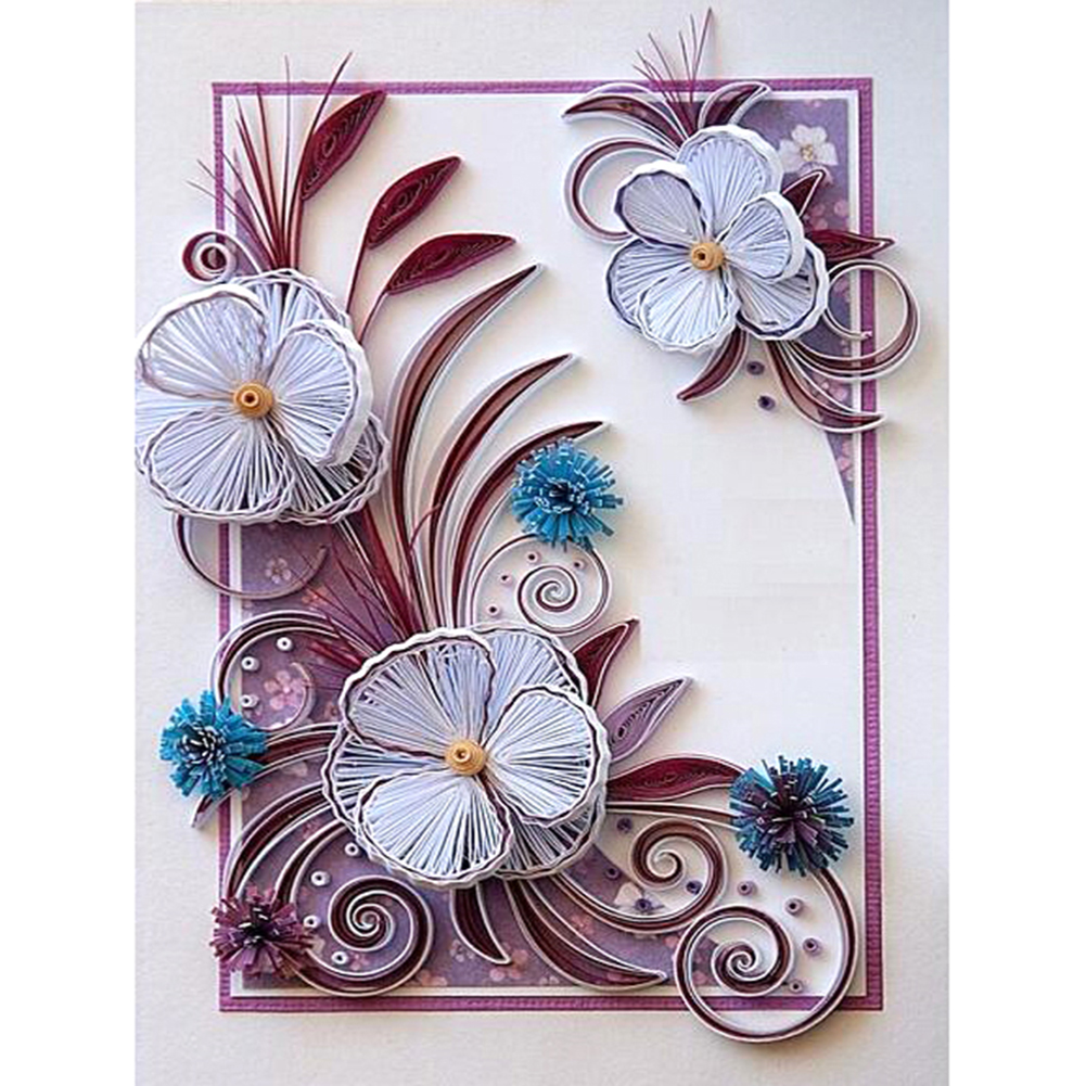 

(Multi-Size) Flower Quilling Paper - Round/Square Drill Diamond Painting - 30*40CM, Round diamond 40*50cm, 501 Original