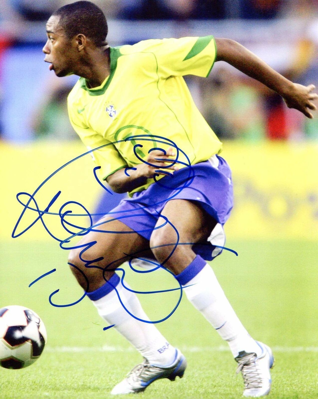 Robinho SOCCER BRAZIL NATIONAL TEAM autograph, In-Person signed Photo Poster painting