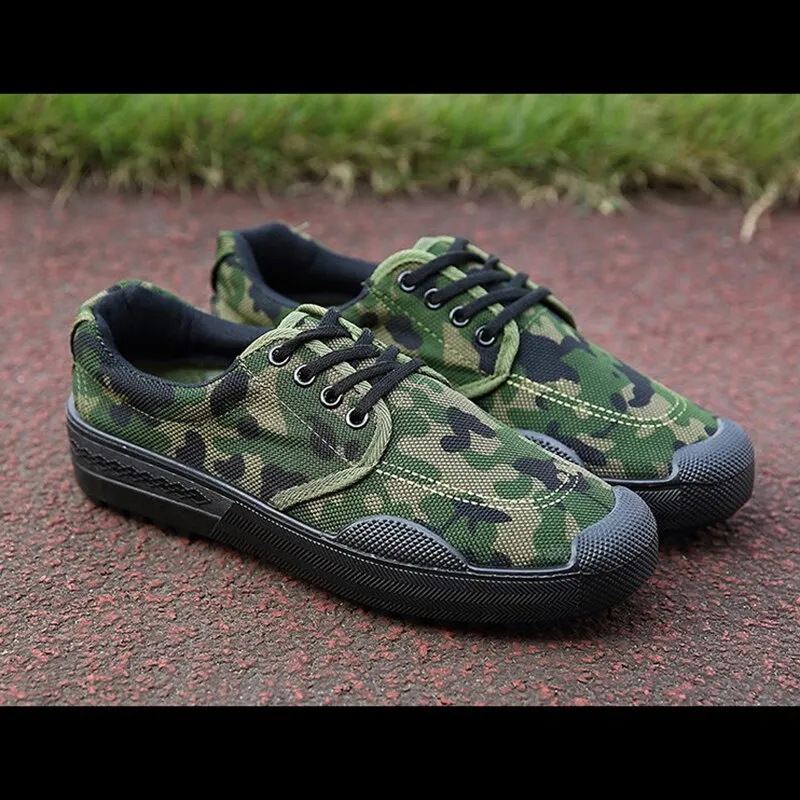 Men Sneakers Work Flat Shoes Canvas Shoes Casual Camouflage Labor Shoes Wear-Resistant Men's Vulcanized Breathable Farm 2021
