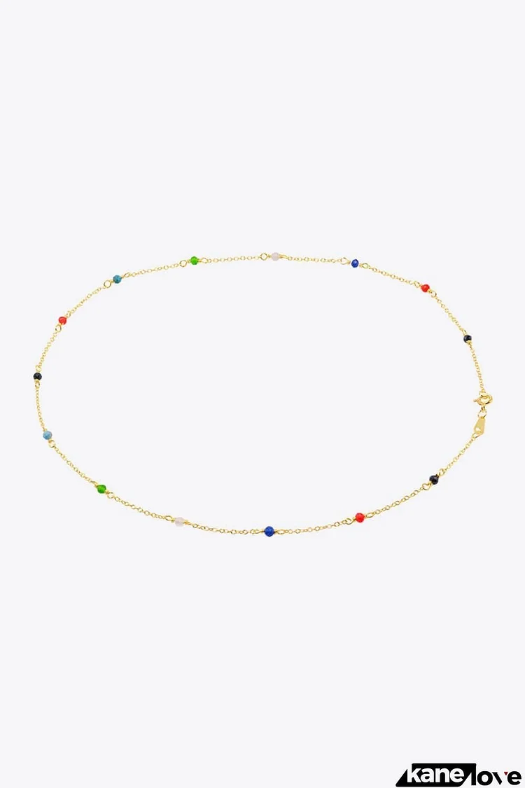 18K Gold-Plated Multicolored Bead Necklace