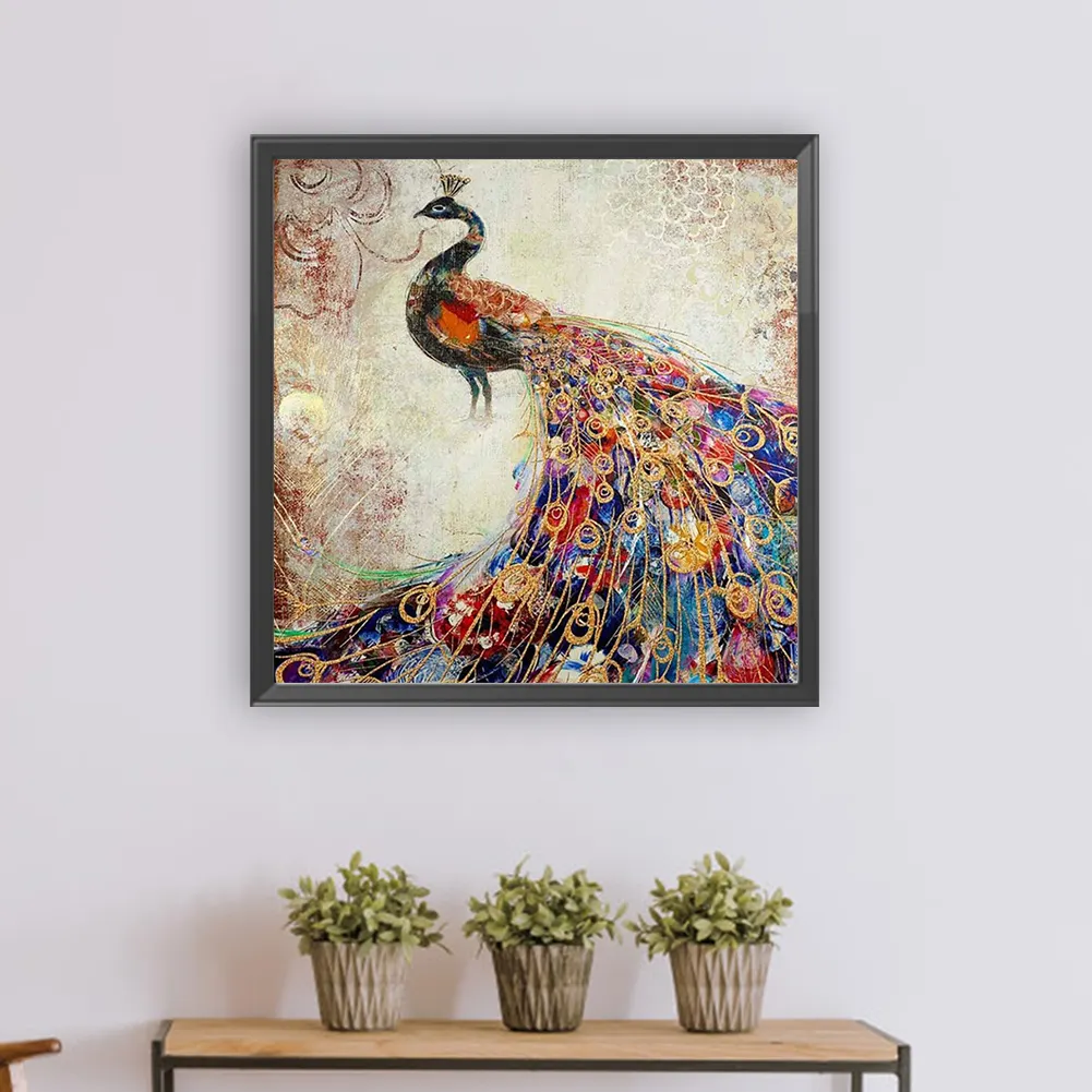 Full Round Diamond Painting 30*30cm - Peacock