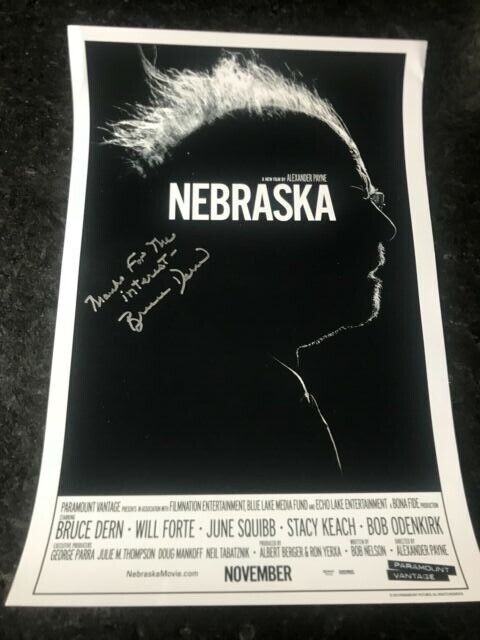 * BRUCE DERN * signed 12x18 poster * NEBRASKA * COA * 2