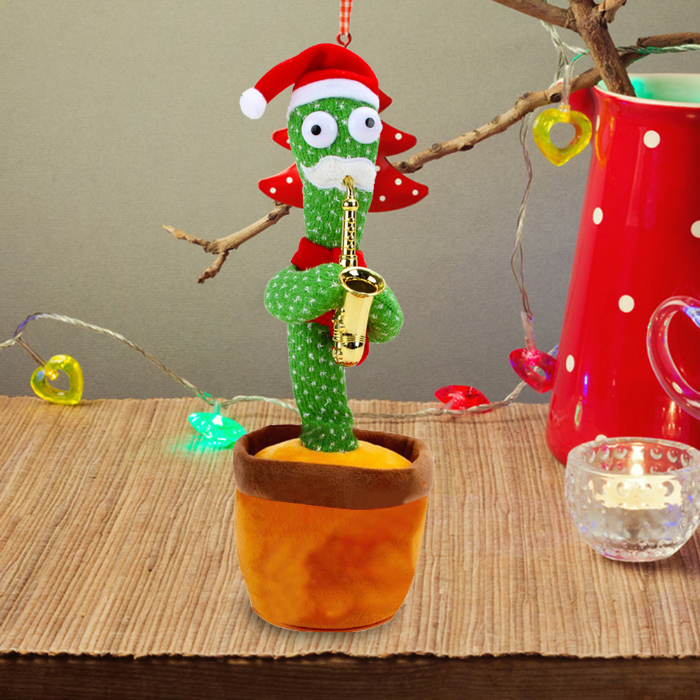 

Funny LED Christmas Dance Music Cactus Sing Dance Talking Doll Toy for Kids, 501 Original