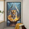 Tiger in Teardrop Globe-11CT Stamped Cross Stitch 40*70cm(Big Size) tapestrymarket