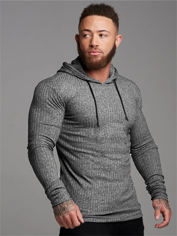 Men's T shirt Tee Muscle Shirt Long Sleeve Shirt Plain Hooded Outdoor Daily Long Sleeve Clothing Apparel Fashion Streetwear Cool-Cosfine