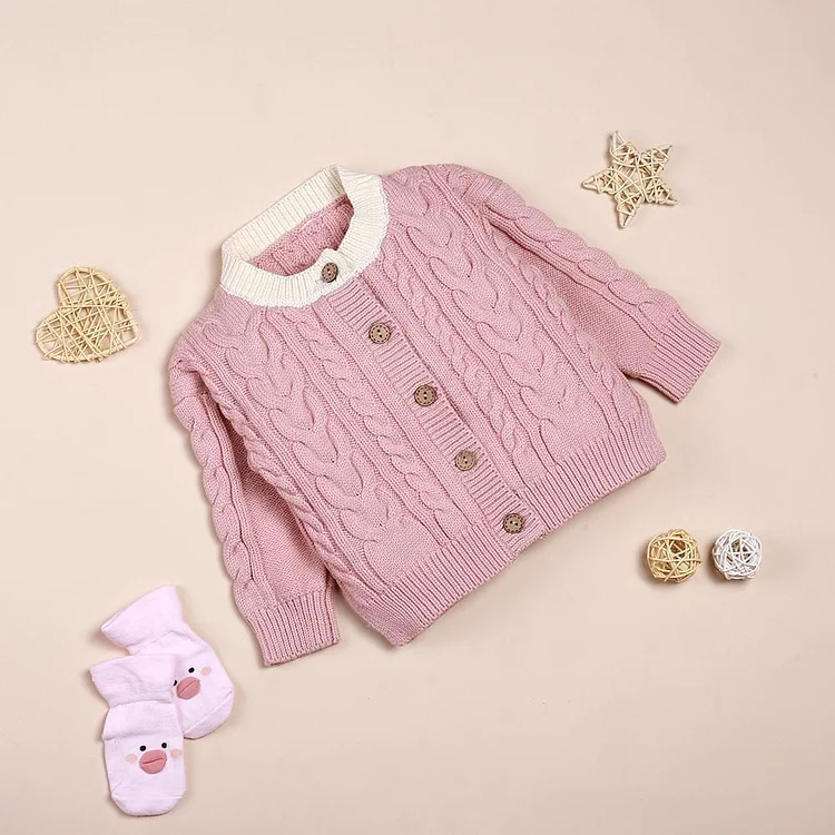  Pink Button Knit Sweater für 22'' Reborn Babypuppe Mädchen - RSDP-Rebornbabypuppen-Rebornbabypuppen.de