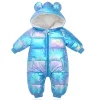 Plus Velvet Shiny Baby Girl Winter Rompers