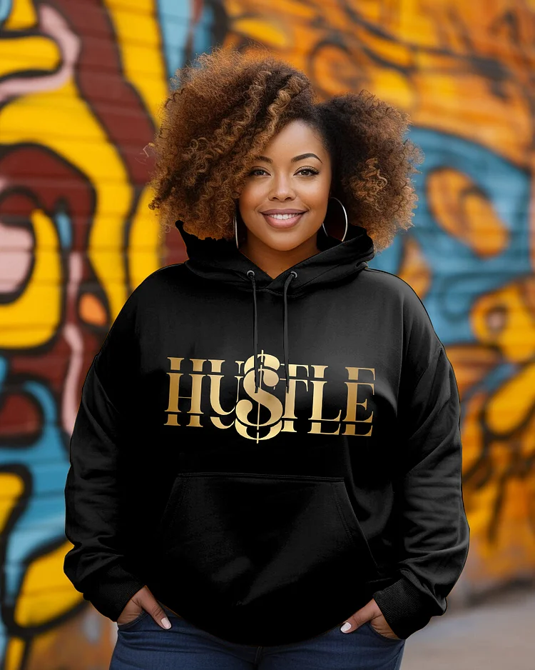 Mother Hustler Print Long-sleeved Hoodie