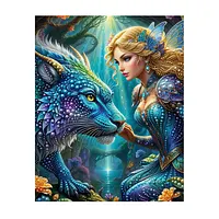 Mermaid Dragon Underwater - Pearls Painting