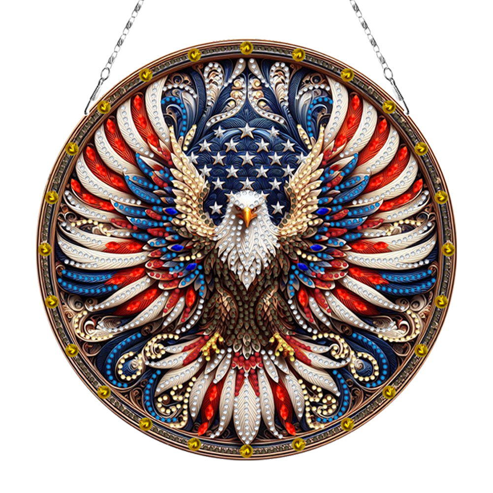 American Eagle 5D DIY Diamond Painting Dots Pendant Door Sign for Wall Window