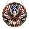 (US Only)2D Flat DIY American Eagle Diamond Art Pendant Window Hanging Art for Home Decor