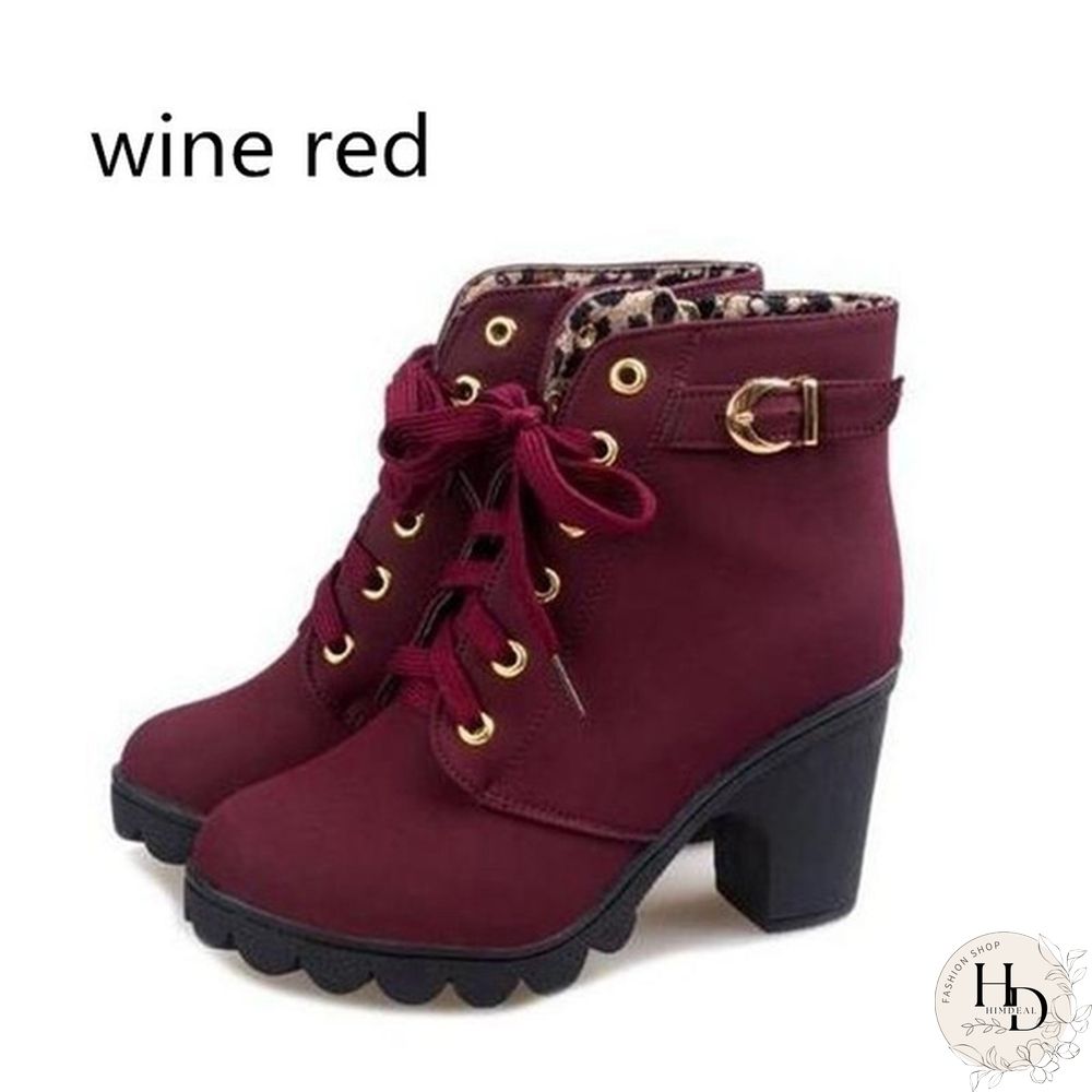 New Ladies Boots Solid Color Fashion Fur Martin Boots Increase Warm and Comfortable Boots