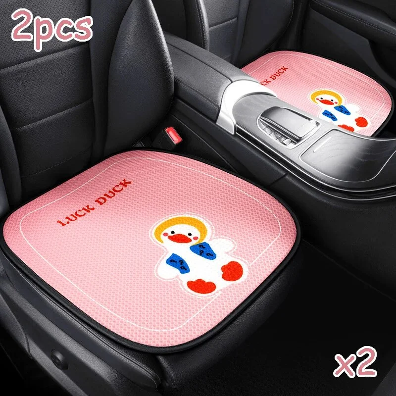 New Cartoon Pattern Car Covers Cute Seat Cushion Pad Breathable Auto Chair Mat Fashion Decoration Universal Four Seasons