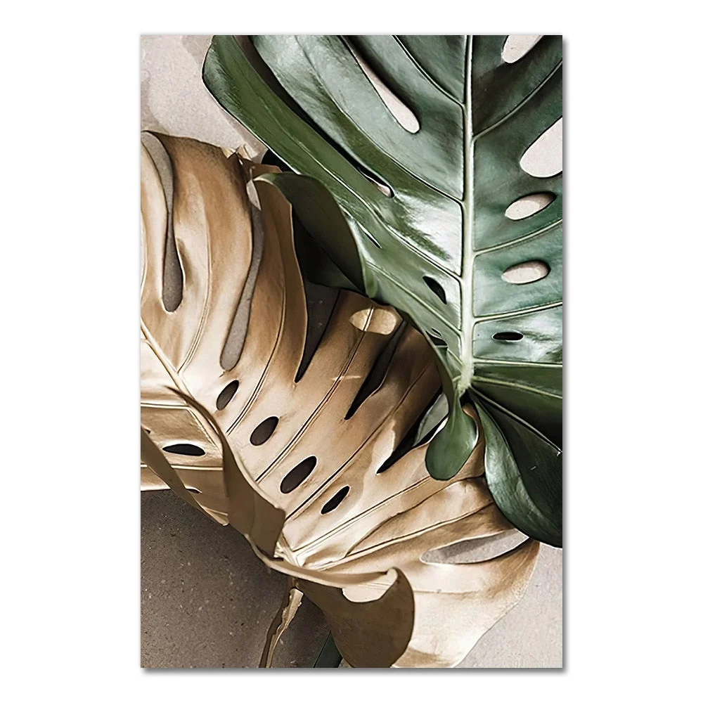 Monstera Leaves Wall Art Canvas Painting Green Style Plant Nordic Posters Prints Decorative Picture Modern Home Decor