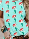 Vacation Retro Mermaid Print T-Shirt