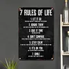 7 Rules Of Life - Vintage Metal Signs - 20*30cm/30*40cm - Warning