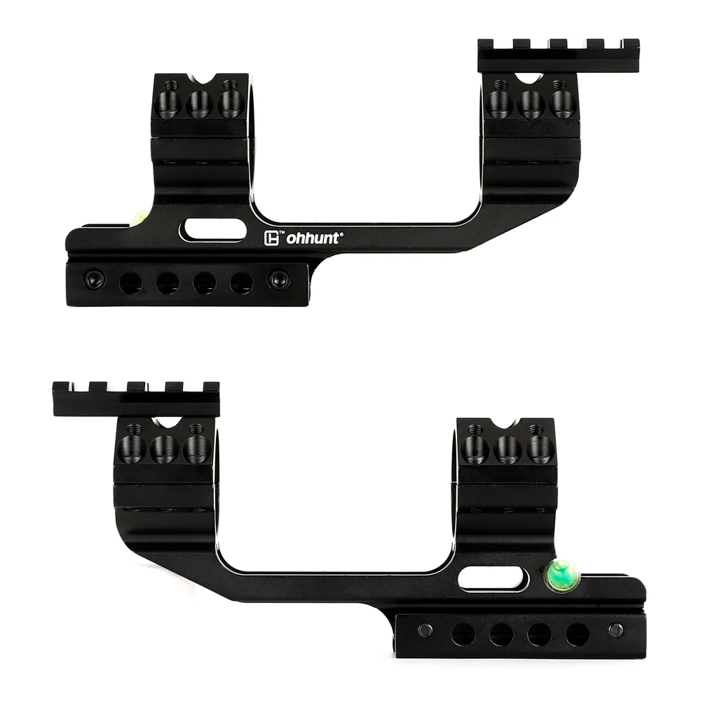ohhunt® 11mm 3/8" Dovetail & 20mm Picatinny Rifle Scope Rings One Piece Cantilever Mount 30mm 25.4mm Bubble Level