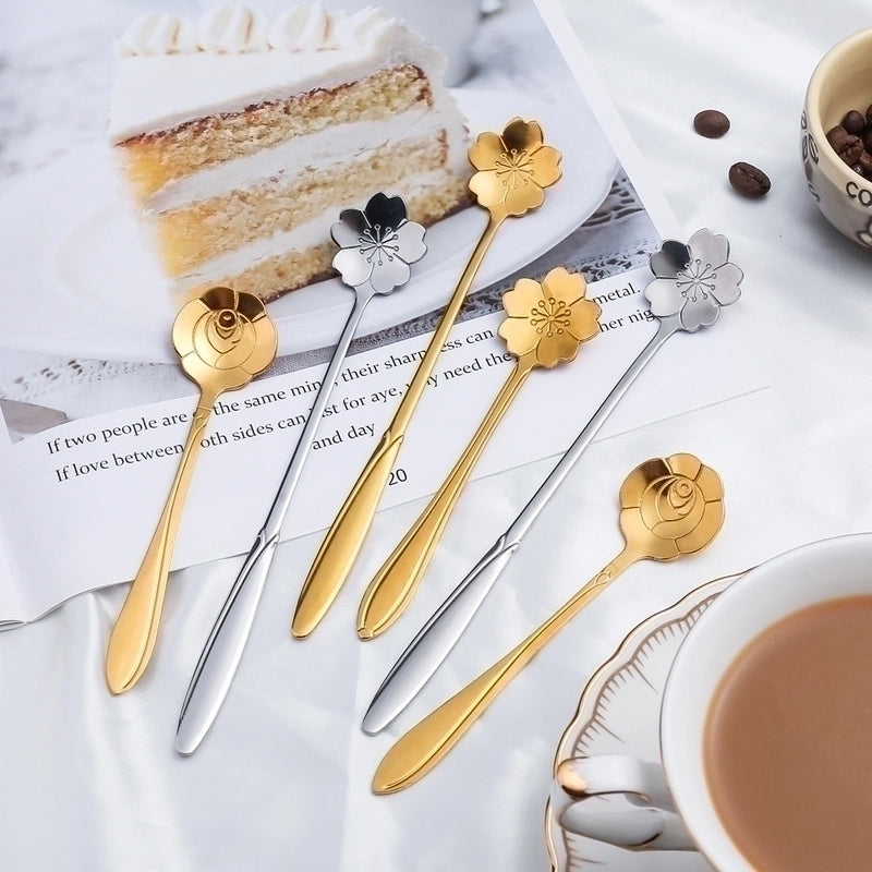 Vacation Flower Stainless Steel Spoon 1 Piece 1 Set