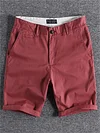 Men's Shorts Chino Shorts Bermuda Shorts Pocket Plain Comfort Breathable Outdoor Daily Going Out Cotton Blend Fashion Streetwear Black Red-KZyou