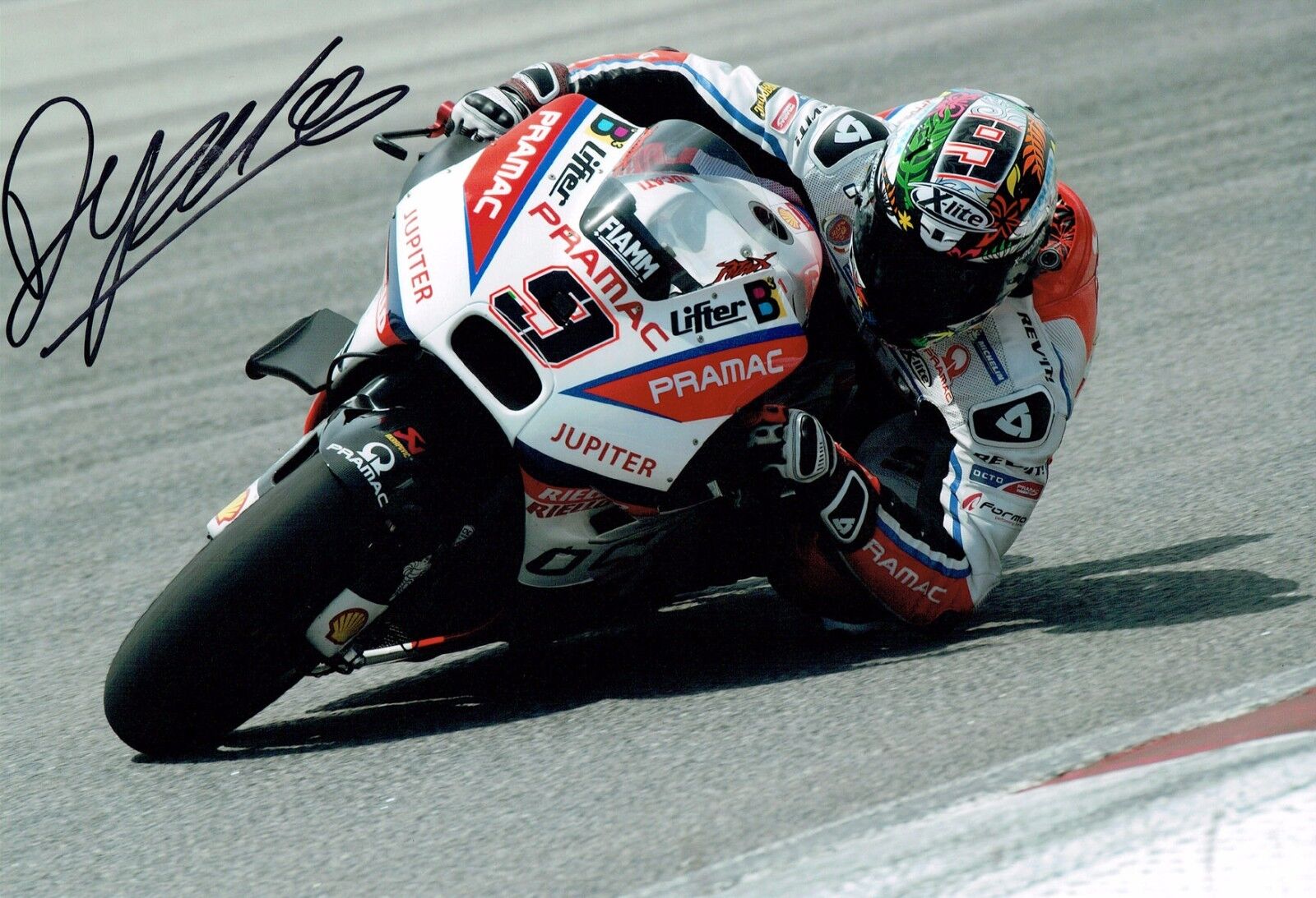 Danilo PETRUCCI 2016 SIGNED Autograph MOTOGP 12x8 Pramac OCTO Photo Poster painting AFTAL COA