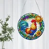 Diamond Painting Acrylic Stained Glass Rooster Hanging Pendant