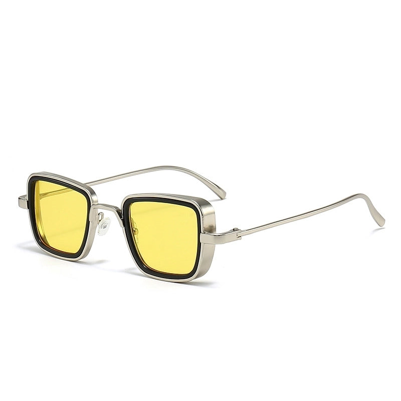 Classic Style Solid Color Ac Square Full Frame Men’s Sunglasses