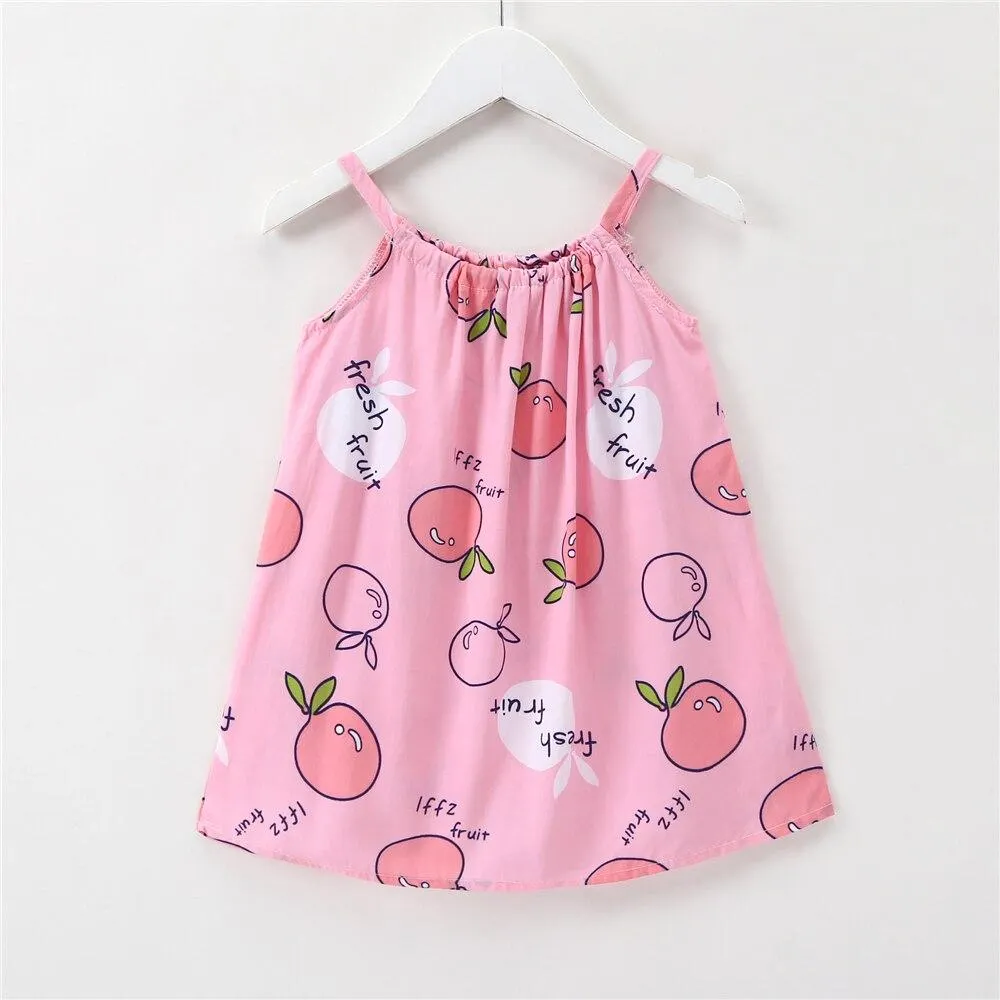 Baby Girls Dress Summer Kids Cute Sling Dresses Children's Clothes Toddler Girl Casual Sleeveless Princess Dress Infant Outfits