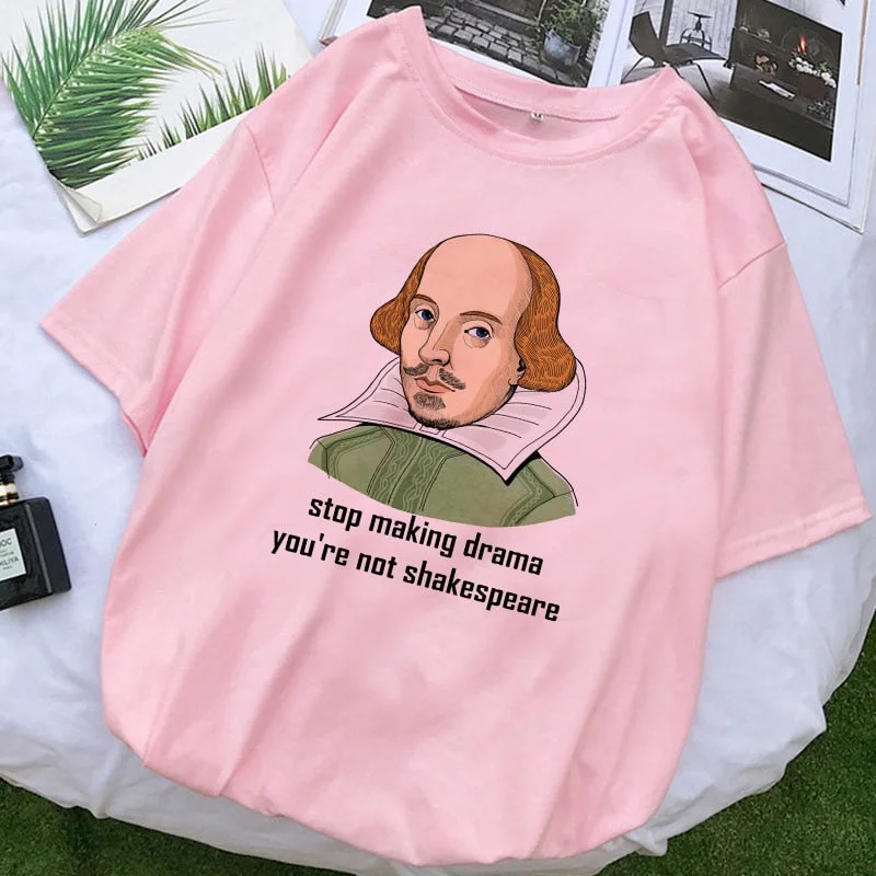 New Harajuku Gothic Female Shakespeare Tshirt Women Summer Fun Letter Print Casual T-shirts Fashion Short-sleeved Tops & Tees
