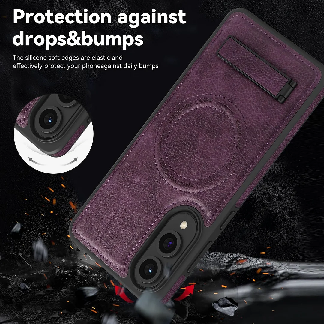 Samsung Galaxy Z Fold 6 Leather Case Magnetic Protective Case Holder Phone Case